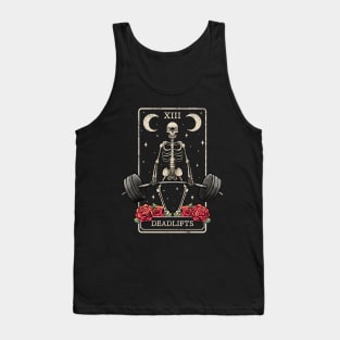 Deadlifts Tarot Card Occult Workout Esoteric Gothic Goth Gym Tank Top